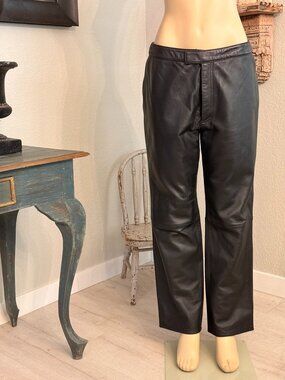 GARSEN LEATHER PANTS w/ Adjustable Waist and Velcro Closure